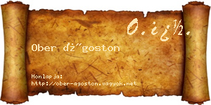 Ober Ágoston névjegykártya
